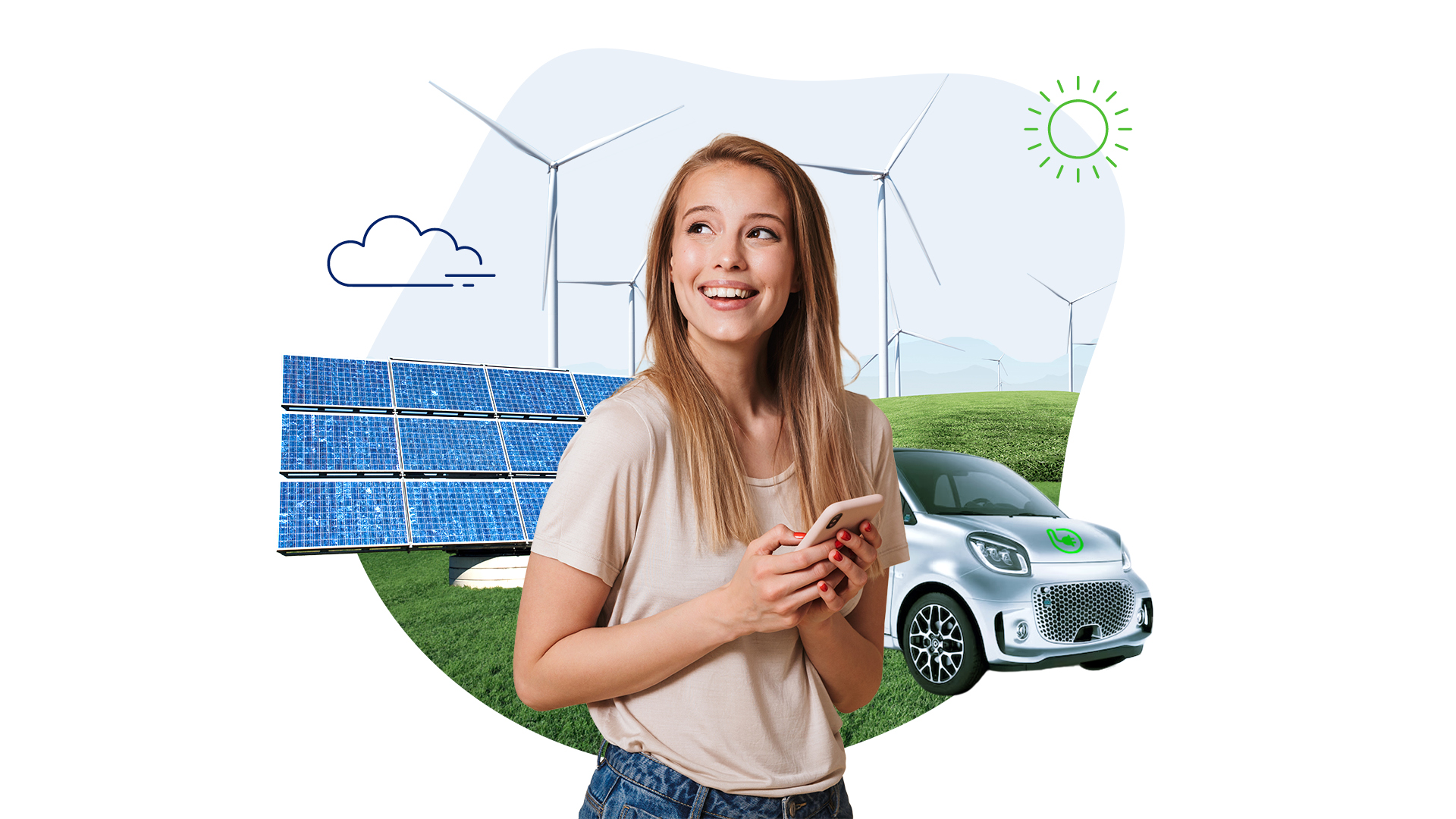 Ragazza sorridente ecobanking